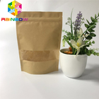कस्टम मुद्रित ब्राउन क्राफ्ट पेपर बैग ziplock कागज पैकेजिंग थैली भोजन / नाश्ते के लिए