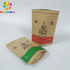 कस्टम मुद्रित ब्राउन क्राफ्ट पेपर बैग खाद्य संग्रहण स्टैंड पैकेजिंग जिपलॉक बैग