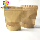 खाद्य एल्यूमीनियम पेपर पैकेजिंग के लिए जिपर ब्राउन क्राफ्ट पेपर बैग के साथ कस्टम लोगो व्हाइट पेपर बैग