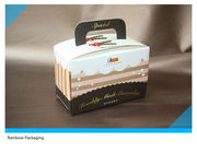 तह गुलाबी पेपर केक पैकेजिंग बॉक्स संभाल के साथ, कस्टम डिजाइन केक बॉक्स
