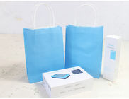 शॉपिंग के लिए सुंदर ब्लू प्रिंटिंग क्राफ्ट पेपर बैग्स मध्यम आकार