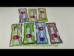 कस्टम प्रिंटिंग 3.5G 7G मायलर बैग डाई कट जिपर के साथ अनियमित पाउच