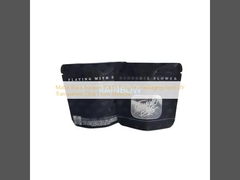 मैट ब्लैक सतह प्लास्टिक की थैलियां पैकेजिंग स्पॉट यूवी पारदर्शी स्पष्ट फ्रंट विंडो