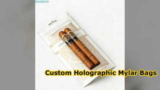 कस्टम होलोग्राफिक माइलर बैग - पुनः सील करने योग्य और बायोडिग्रेडेबल