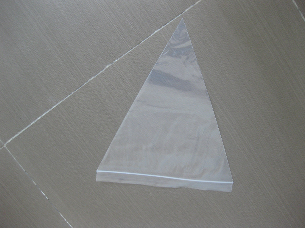 पिज्जा सेवर, जिपर बंद के लिए स्टिकर के साथ त्रिभुज एलडीपीई ग्रिप सील बैग