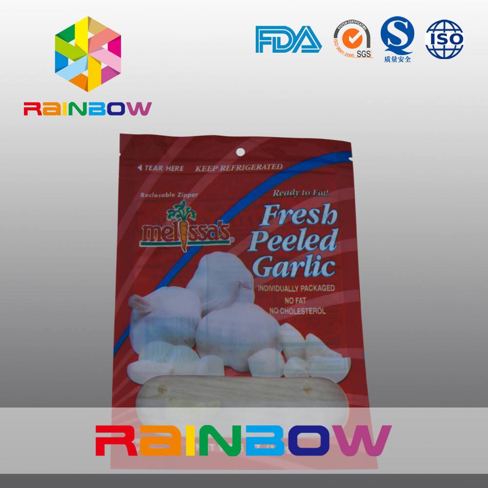ताजा खुली लहसुन प्लास्टिक पाउच पैकेजिंग / Mylar जिपर थैला