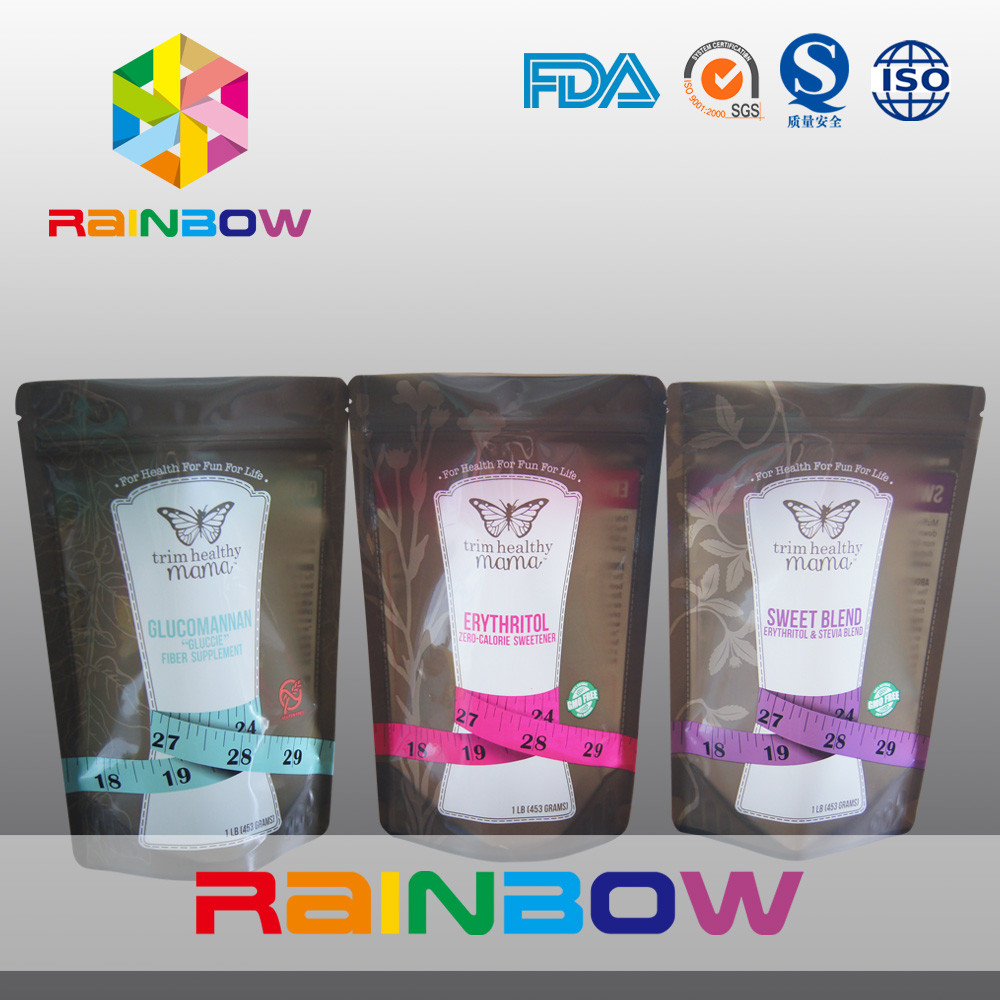 स्वीपर के लिए जिपर स्नैक बैग / प्लास्टिक खाद्य पैकेजिंग के लिए खड़े हो जाओ