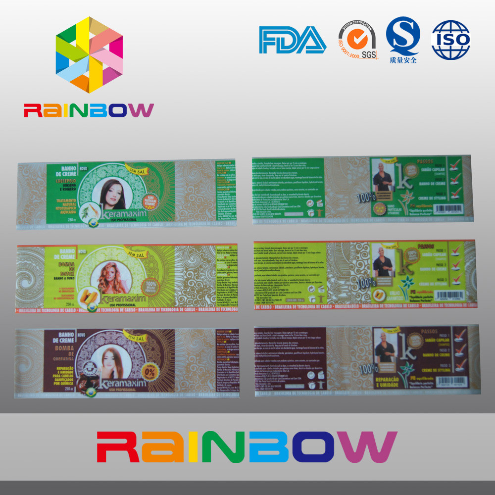 रोल में पेय की बोतलें पैकेजिंग के लिए पीवीसी हीट सिकोड़ आस्तीन लेबल