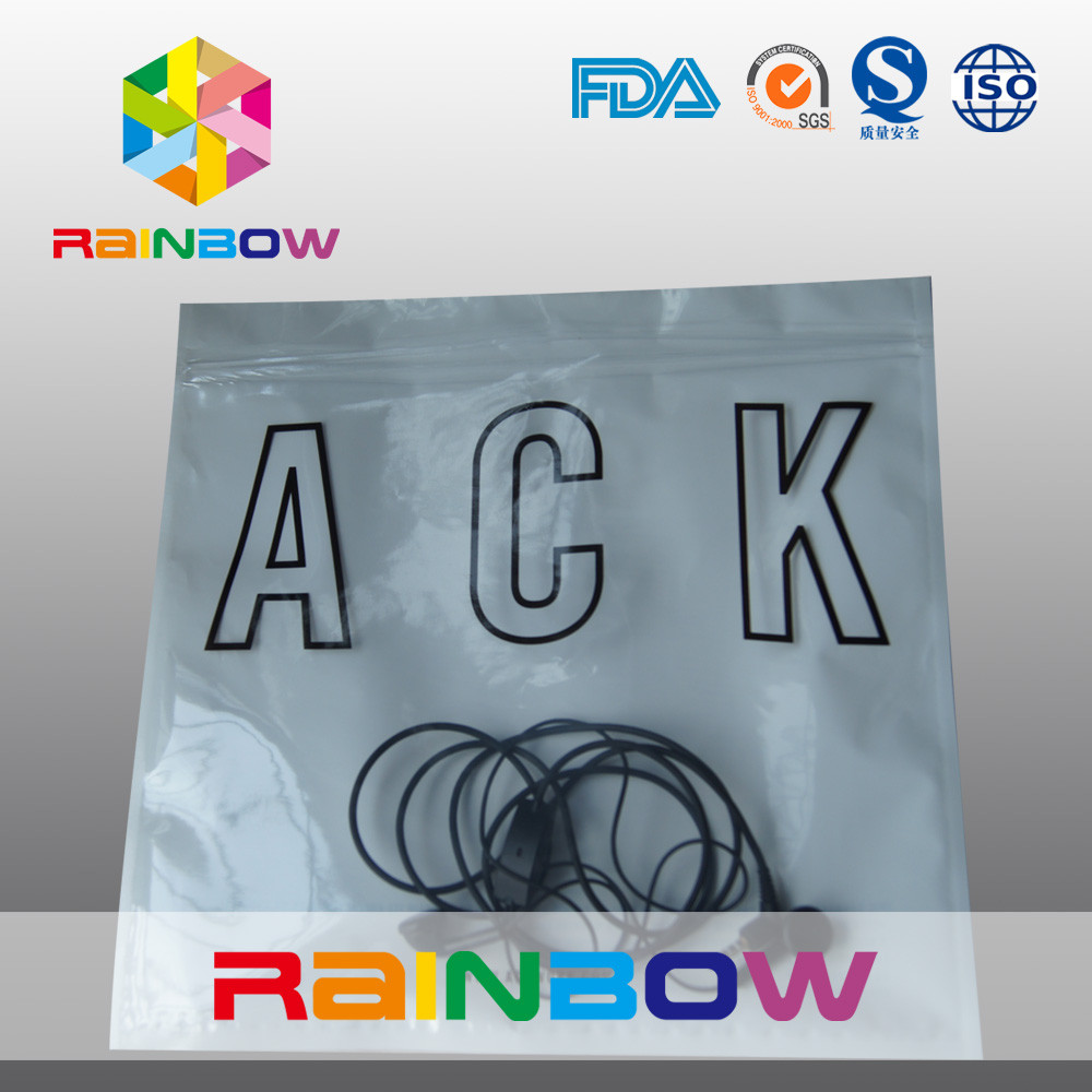 तीन साइड सील पारदर्शी सामने सफेद मोती जिपर के साथ विरोधी स्थैतिक बैग