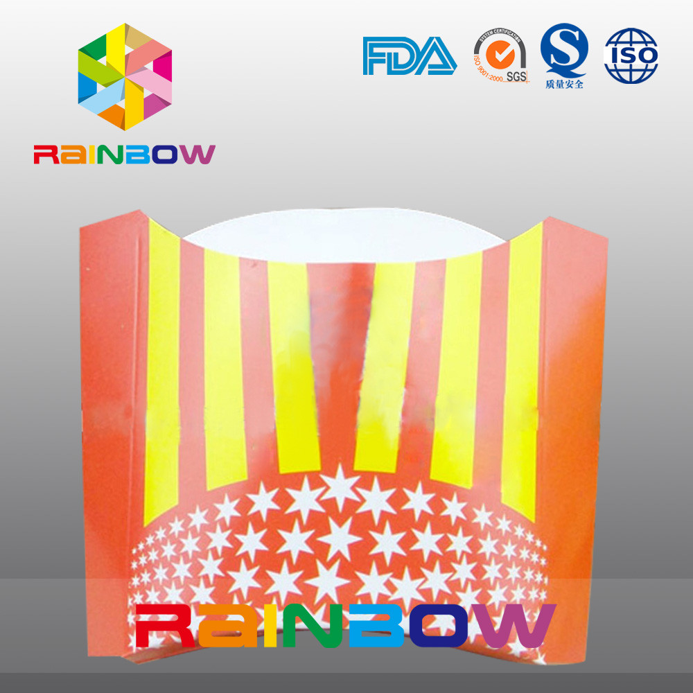 बायोडिग्रेडेबल ले डिस्पोजेबल पेपर बॉक्स फ्रेंच फ्राई पैकेजिंग