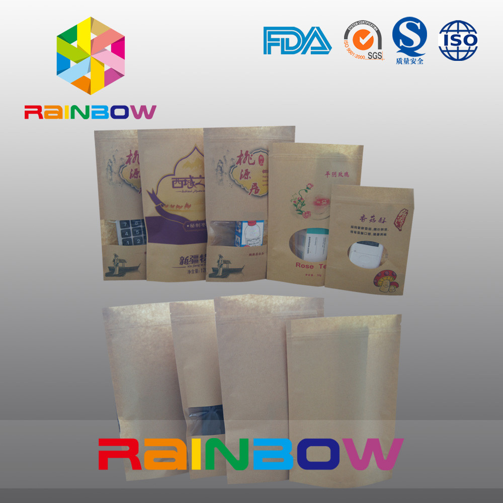 कस्टम प्रिंटिंग पेपर स्नैक बैग पैकेजिंग, जिपलॉक के साथ फूड ग्रेड स्नैक डगपैक