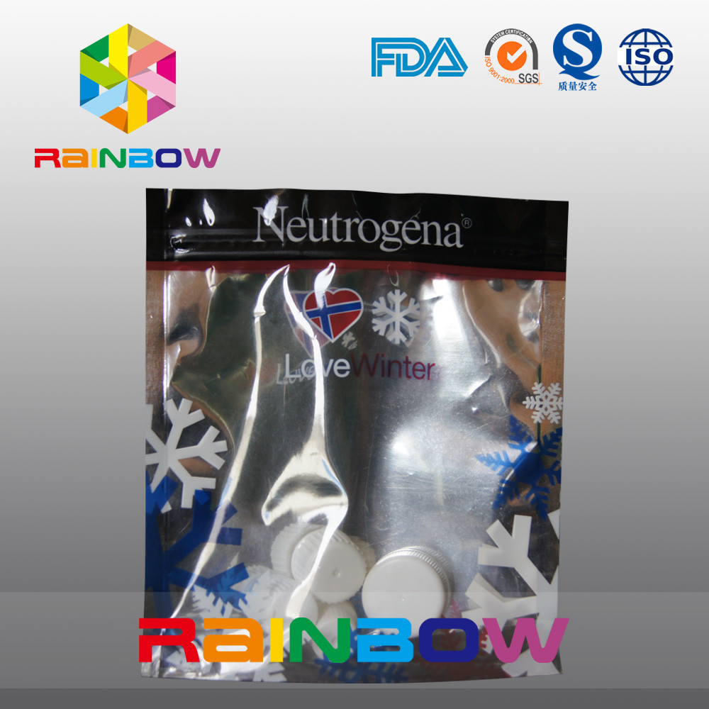 बॉडी मिस्ट एंड लोशन एल्युमिनियम फॉयल बैक एंड क्लियर फ्रंट कॉस्मेटिक पाउच डॉयपैक्स