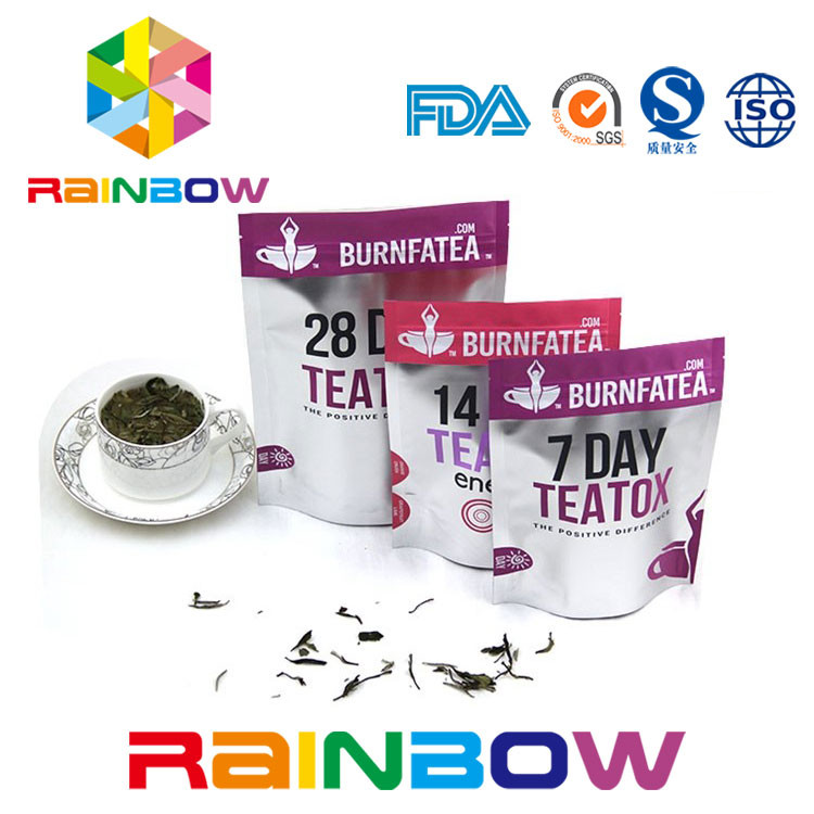 बायोडिग्रेडेबल स्टैंड अप टी पाउच मायलर जिपलॉक लैमिनेटेड टी पैकिंग बैग