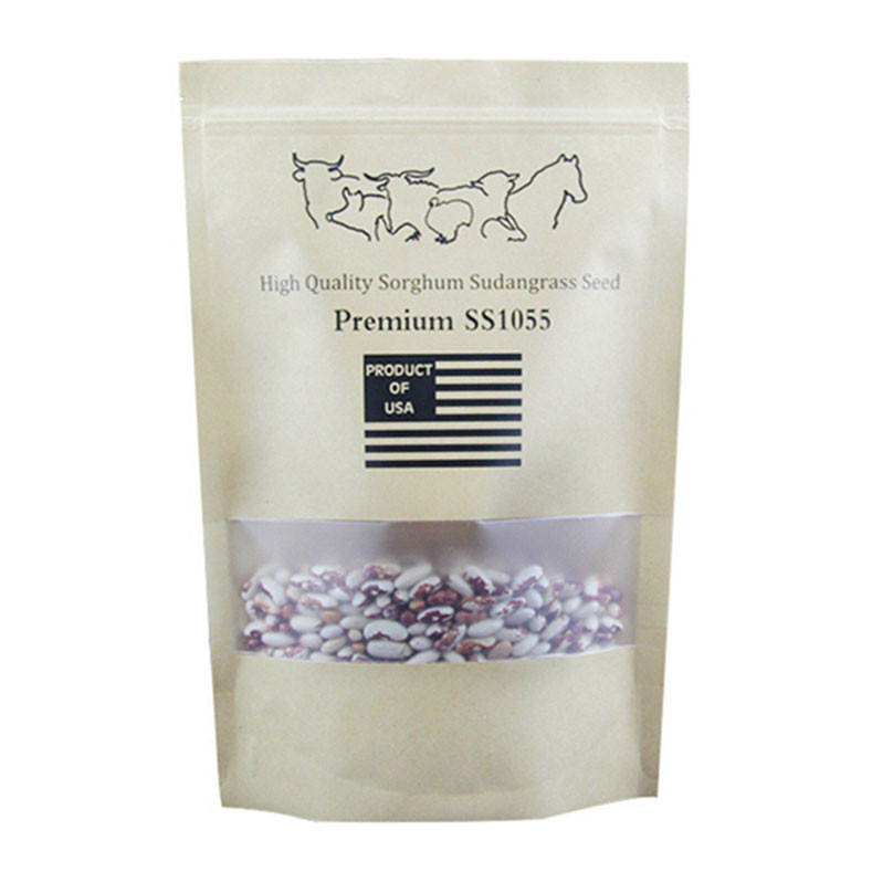 कस्टम मुद्रित क्राफ्ट पेपर बैग संयंत्र के बीज के लिए resealable मुद्रित खिड़की