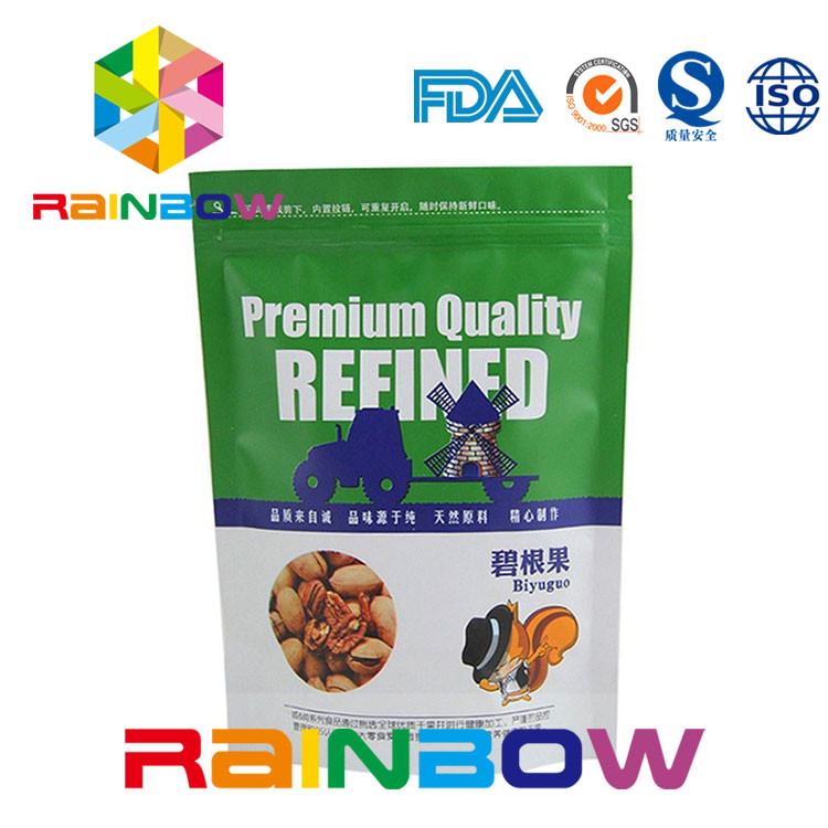 अनुकूलित मुद्रित डॉय पैक नट्स पाउच पैकेजिंग जिपर और आंसू पायदान