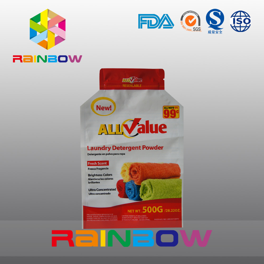500g कपड़े धोने का डिटर्जेंट पाउडर / वाशिंग पाउडर के लिए अनुकूलित मुद्रण प्लास्टिक पैकेजिंग बैग