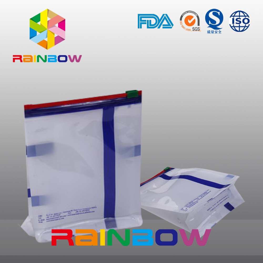खाद्य पैकेजिंग के लिए स्लाइड ज़िपलॉक के साथ कस्टम आकार सफेद क्वाल सील सील नीचे कली थैली
