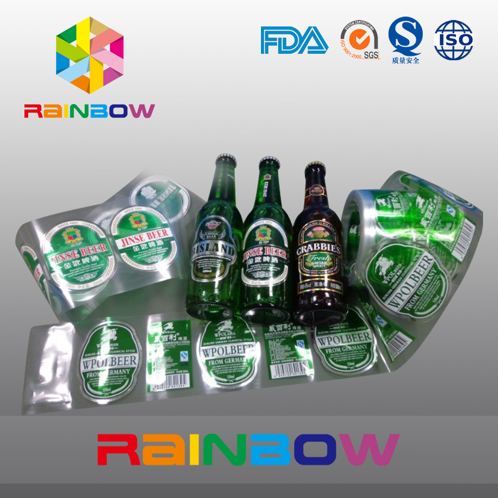 शराब / जूस, कस्टम प्रिंटिंग लोगो के लिए पीईटी / पीवीसी हीट सिकोड़ें आस्तीन लेबल