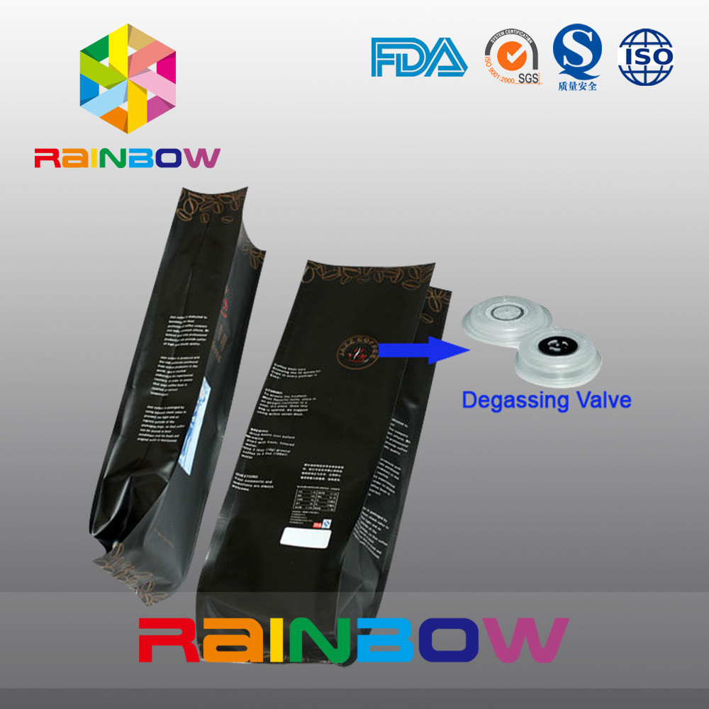 वाल्व के साथ अनुकूलित डिजाइन एल्यूमीनियम पन्नी कॉफी पाउच / साइड गुस्सेट 5lb कॉफी बैग