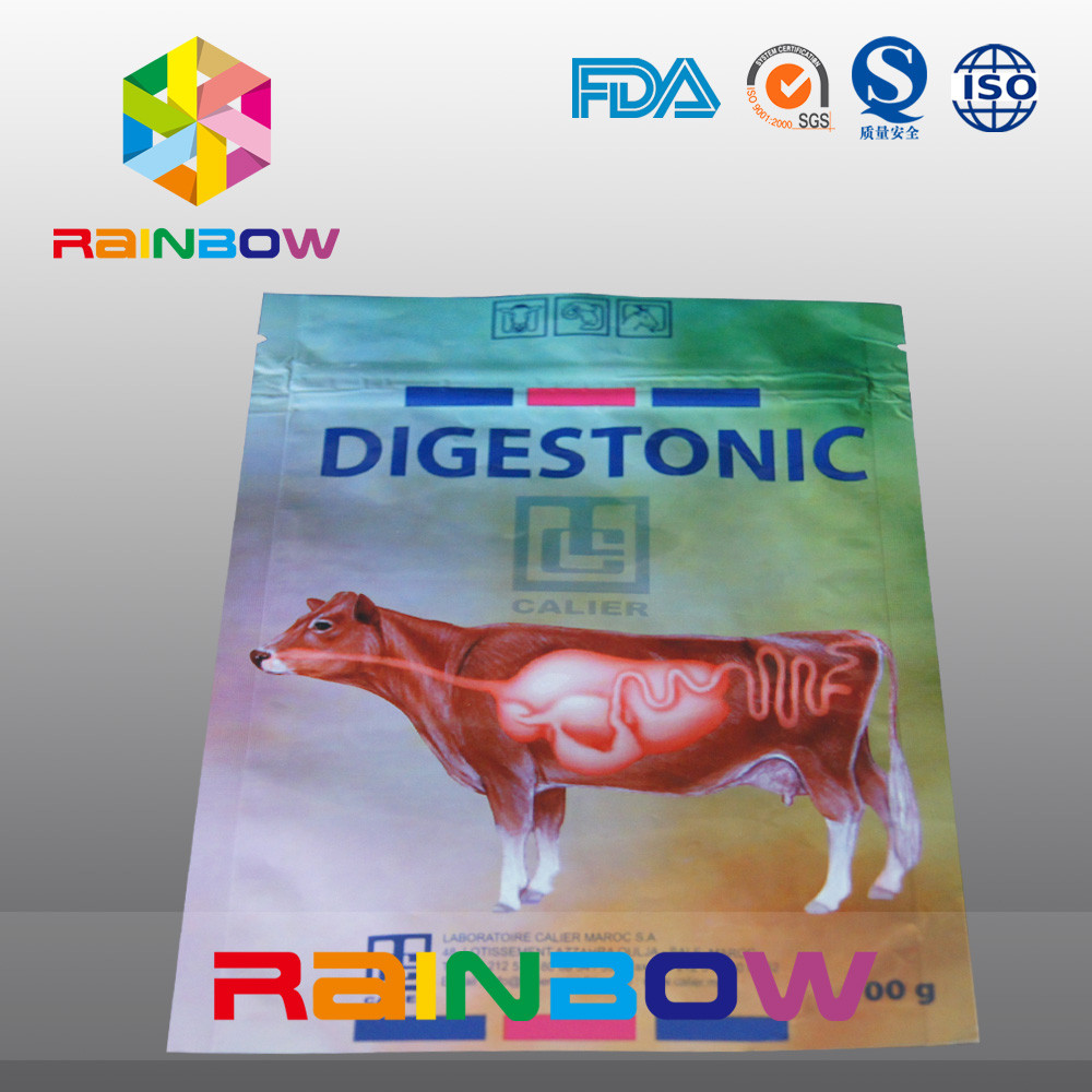 कस्टम लोगो मुद्रित के साथ 100 ग्राम पालतू पशु / गाय खाद्य पैकेजिंग बैग पालतू पशु खाद्य थैली