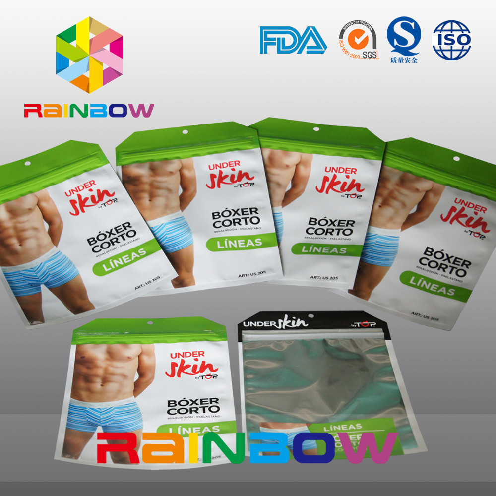 उपहार / वस्त्र पैकेजिंग / नोनी जिपलॉक बैग / अंडरवीयर प्लास्टिक बैग के लिए Mylar Foil Ziplock पाउच