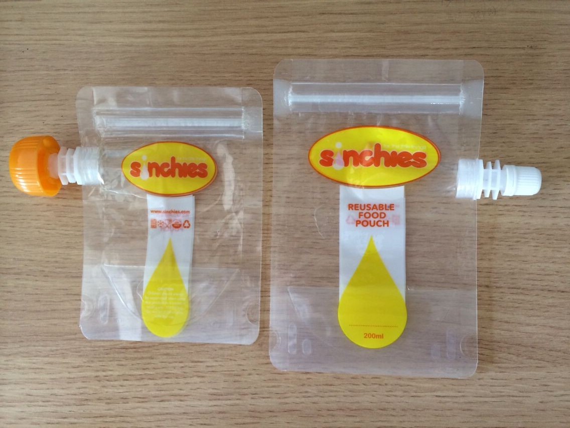 एफडीए प्रमाणन पुन: प्रयोज्य तरल खाद्य टोंटी थैली रिसाव के साथ