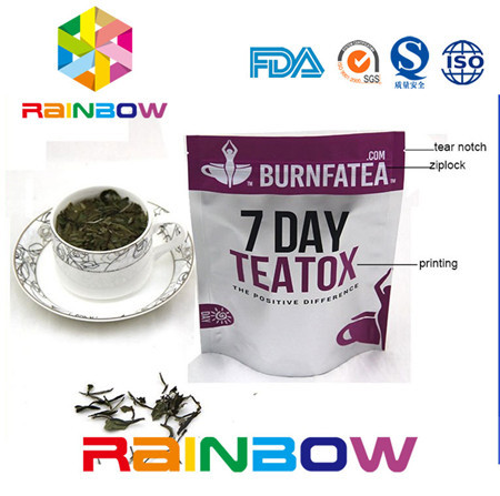 साइड गुसेटेड डॉय पैक क्राफ्ट पेपर टी पैकेजिंग बैग एल्युमिनियम फॉयल प्लास्टिक जिपलॉक पाउच