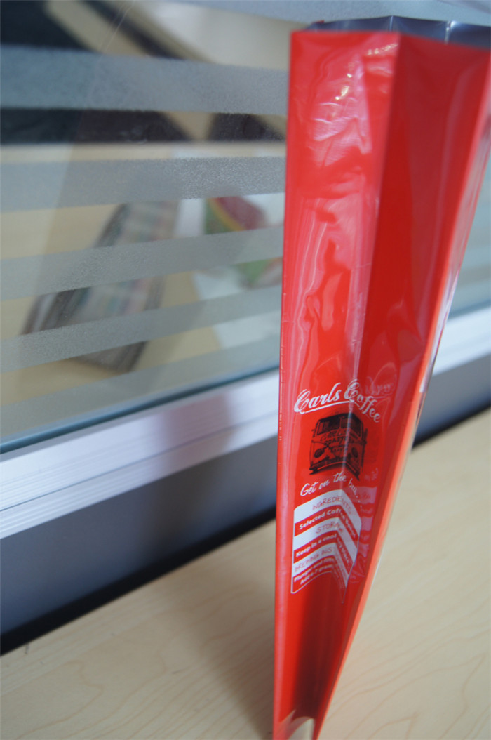 वाल्व, लाल हरे रंग के साथ अनुकूलित साइड कली एल्यूमीनियम पन्नी कॉफी बैग