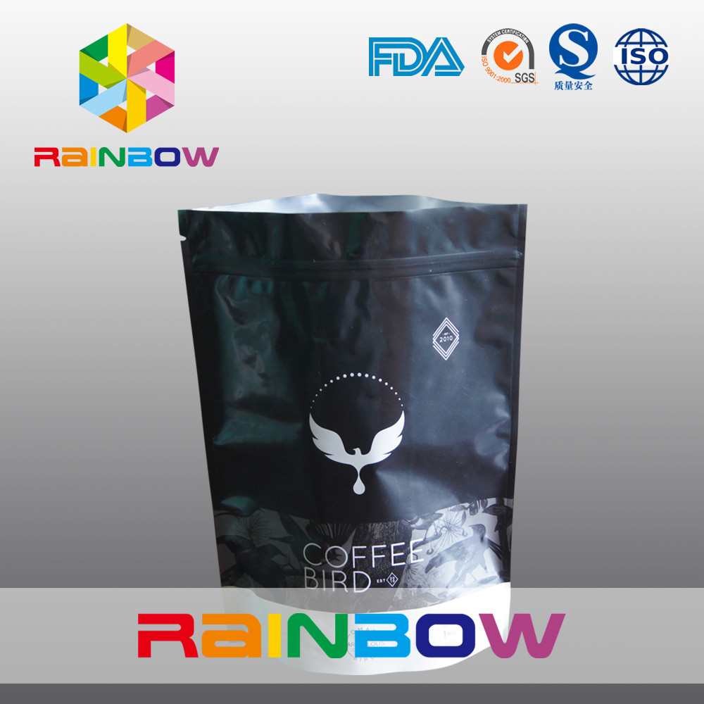 वाल्व के साथ कस्टम प्रिंटिंग 250 ग्राम मैट जिपलॉक कॉफी बीन बैग