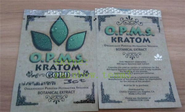 OPMS Kratom वनस्पति निकालने सोने के हर्बल बैग ज़िप प्लास्टिक बैग