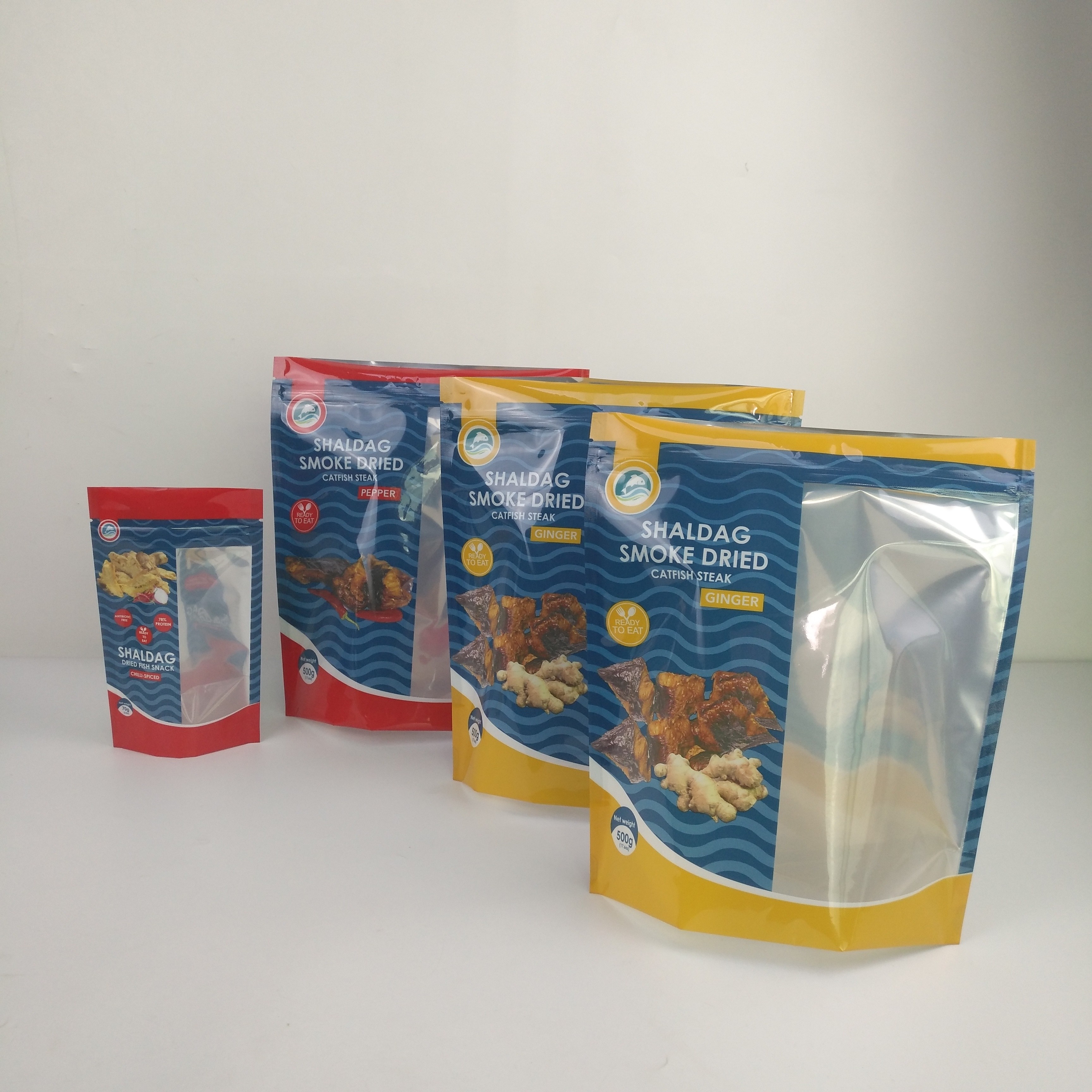 स्नैक के लिए फ़ॉइल ज़ीप्लॉक माइलर खाद्य भंडारण बैग नमी सबूत गंध सबूत खड़े हो जाओ!