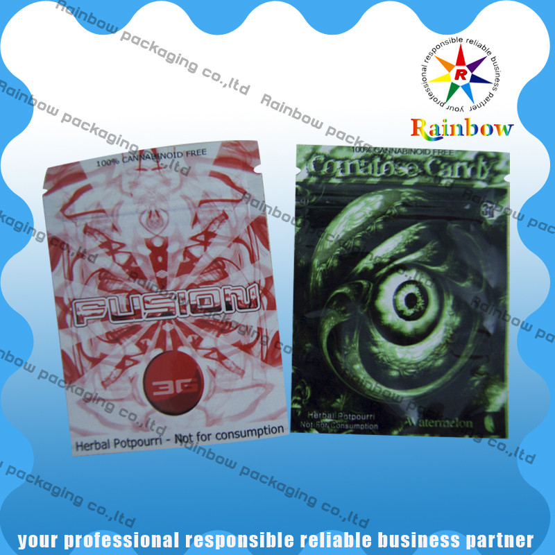 तीन तरफ सील के साथ एल्यूमीनियम पन्नी प्लास्टिक पाउच पैकेजिंग