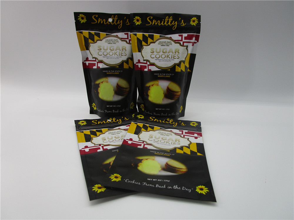 खाद्य ग्रेड Resealable स्नैक बैग पैकेजिंग, 8oz स्टैंड अप स्नैक पैकेजिंग बैग पन्नी लाइन में खड़ा है