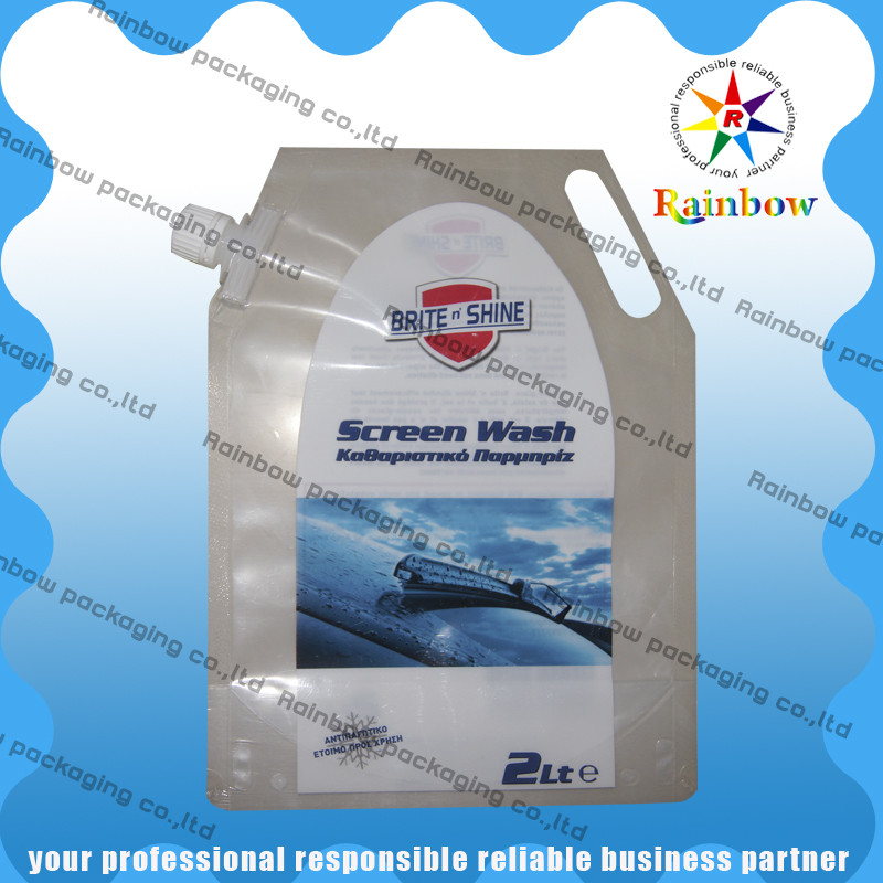 शीतल पेय के लिए लटका छेद के साथ स्पष्ट पीईटी टोंटी पाउच पैकेजिंग