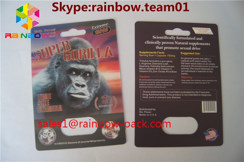 3 डी प्रिंटिंग कार्ड एफएक्स 25000 लेंटिकुलर प्लास्टिक 3 डी कार्ड कस्टम मुद्रित राइनो वी 7 3 डी सेक्स पिलस्पैकिंग 3 डी सेक्स पिल कार्ड