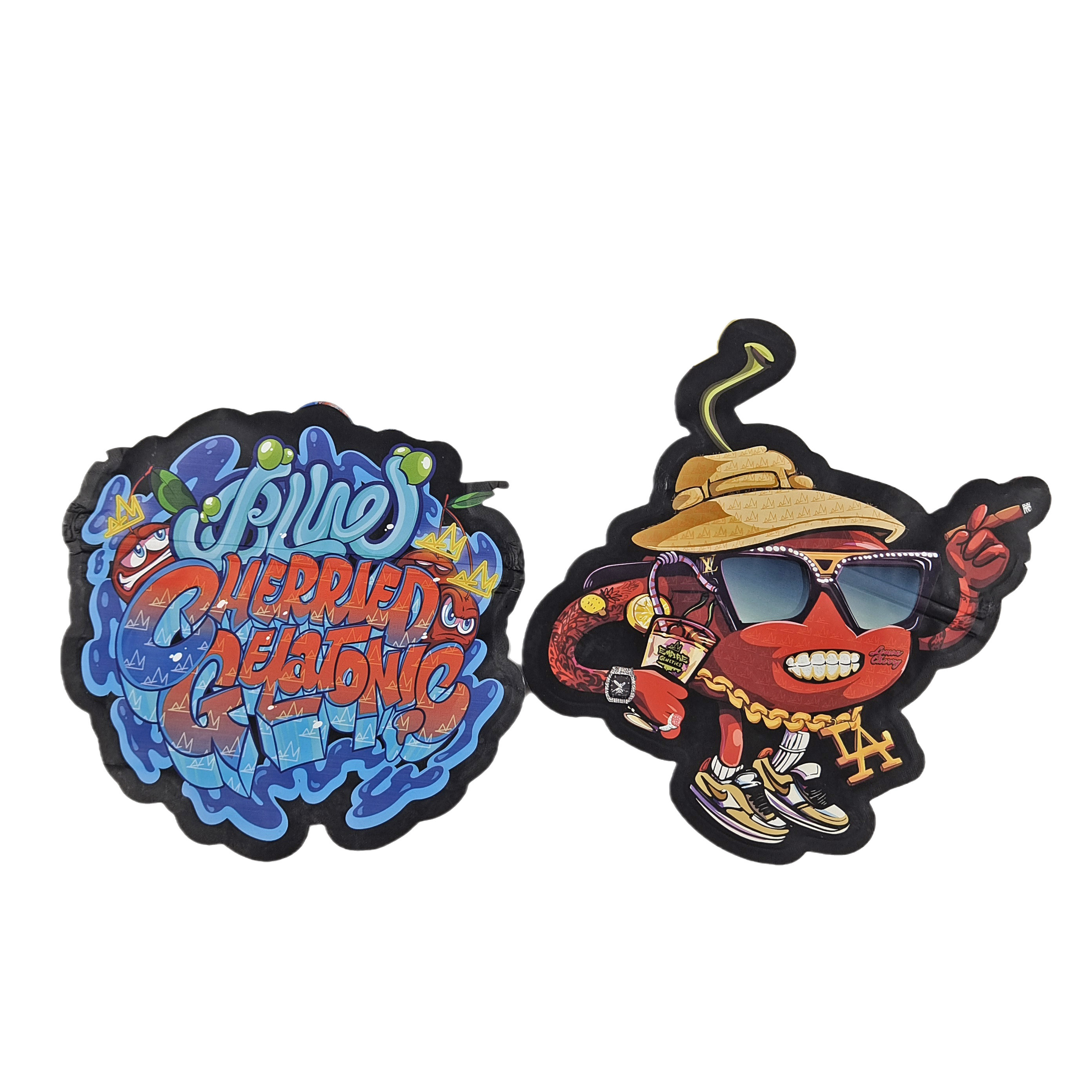 3.5 ग्राम 7 ग्राम 14 ग्राम 28 ग्राम कस्टम डिजाइन अनियमित चाइल्ड प्रूफ डाई कट स्नैक आकार की प्लास्टिक पैकेजिंग