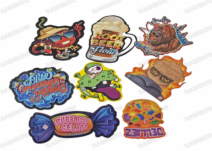 खाद्य माइलर बैग ज़िपलॉक 3.5 ग्राम कैंडी कुकी बैग के साथ डाई कट विशेष आकार का प्लास्टिक पाउच