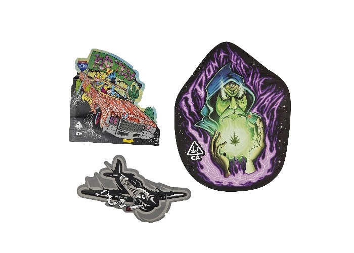 सॉफ्ट टच प्लास्टिक 3.5 ग्राम माइलर ज़िप लॉक बैग विशेष आकार की डिजिटल प्रिंटिंग