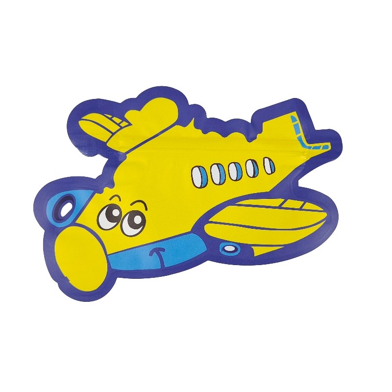 होलोग्राफिक प्रिंटिंग डाई कट मायलर बैग 3.5 ग्राम 7 ग्राम विशेष अनियमित आकार का ज़िपलॉक