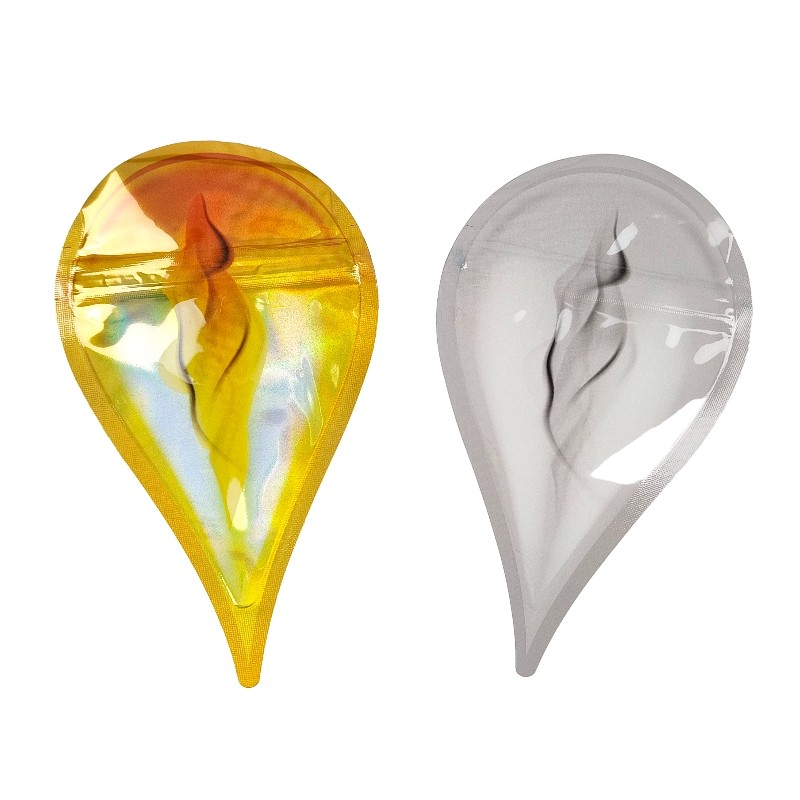 खाद्य पैकिंग के लिए गंध रोधी ज़िपलॉक मायलर बैग 3.5 ग्राम चमकदार विशेष डाई कट आकार