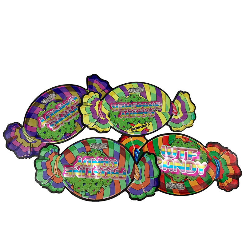 कस्टम लोगो प्रिंटिंग 1/8 ओज़ बाल प्रतिरोधी मायलर बैग 3.5 ग्राम खाद्य पुनः बंद करने योग्य कुकीज़ गममी मायलर एग्जिट बैग