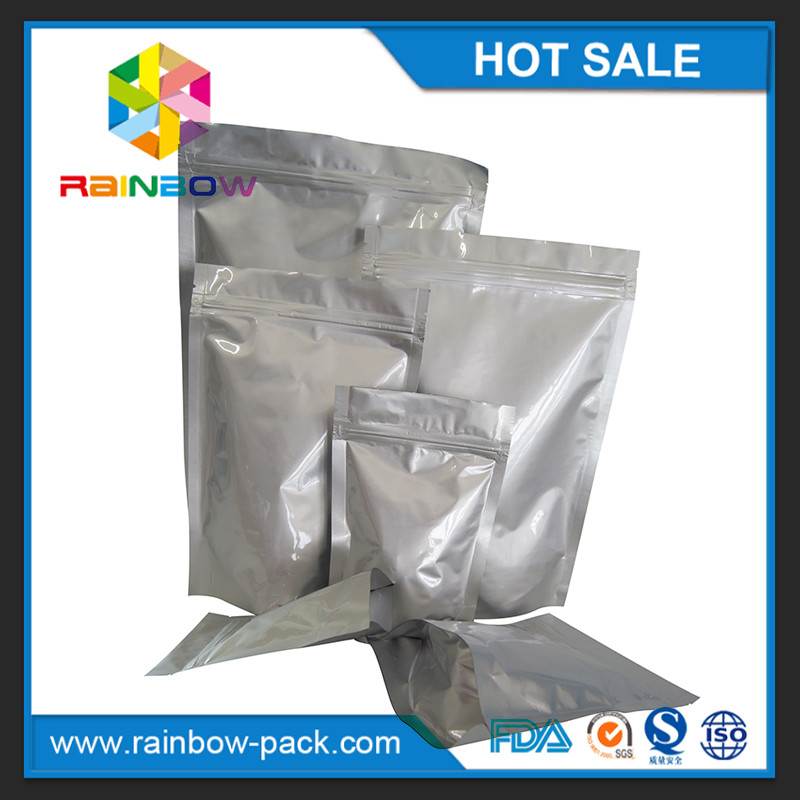 कस्टम आकार एल्यूमीनियम पन्नी भोजन / नाश्ते के भंडारण के लिए ziplock बैग खड़े हो जाओ