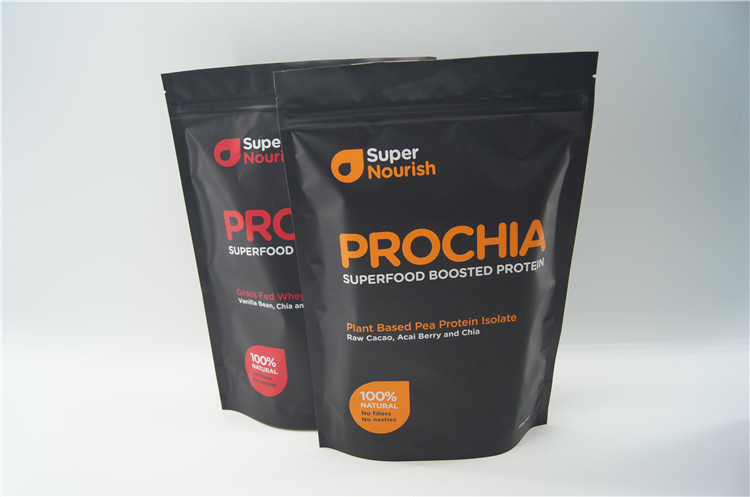 मैट मुद्रित एल्यूमीनियम मट्ठा प्रोटीन पाउडर बैग / एल्यूमीनियम पन्नी जिपर पाउच खड़े हो जाओ