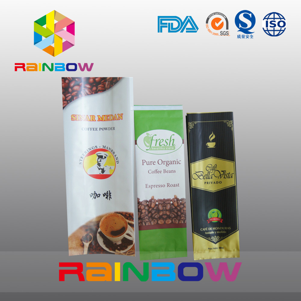 वाल्व / कस्टम मुद्रण के साथ 12 ऑउंस व्हाइट साइड गस्सेट कॉफी पैकेजिंग बैग