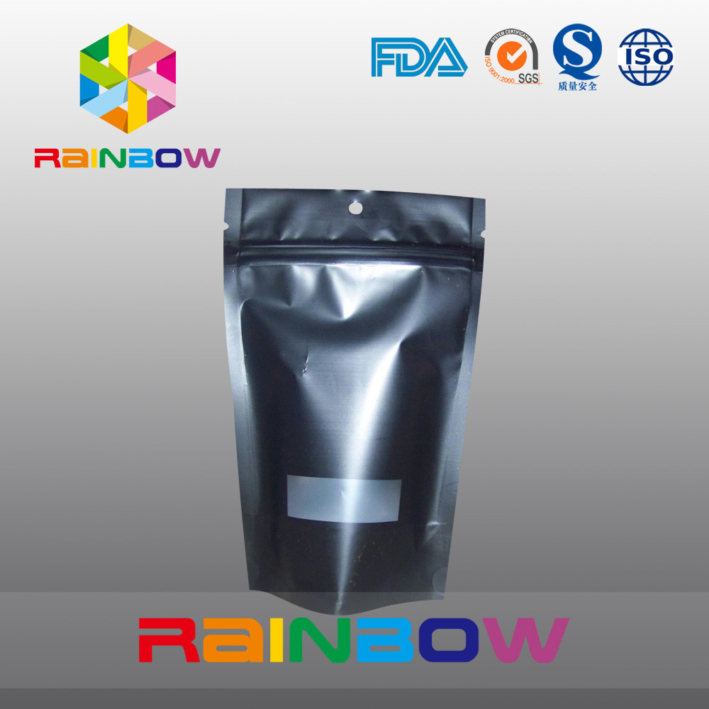 पुन: प्रयोज्य मैट ब्लैक डॉयपैक जिपलॉक कॉफ़ी बैग ग्रेव्योर प्रिंटिंग मॉइस्चर प्रूफ