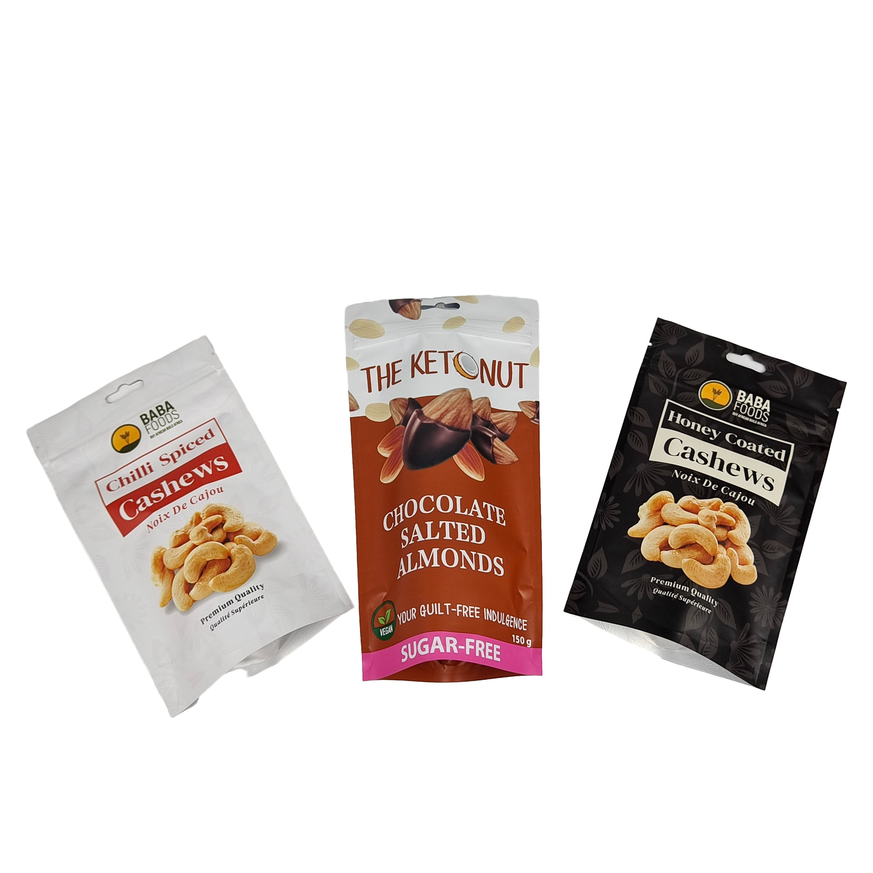 काजू अखरोट खाद्य ग्रेड ज़िपर बैग स्टैंड अप एल्यूमीनियम पन्नी प्लास्टिक बैग ज़िपर Mylar बैग