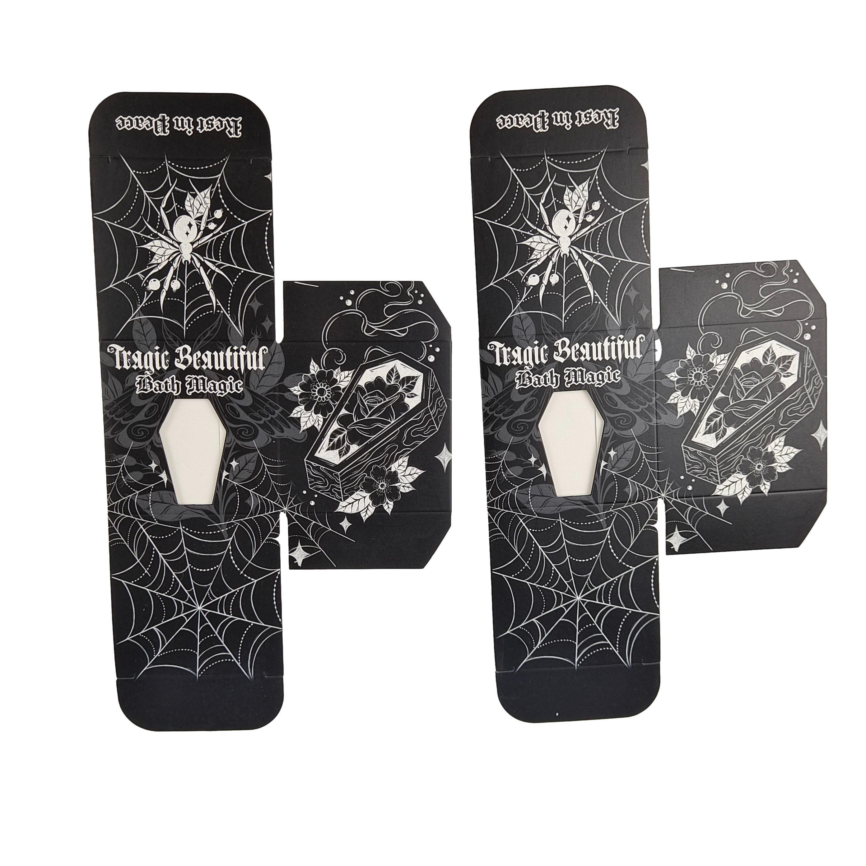 उच्च गुणवत्ता वाले कस्टम स्क्वायर ब्लैक पेपर बॉक्स के साथ विशेष फ्रंट खोखले खिड़की खाद्य पैकेजिंग सफेद कार्डबोर्ड उपहार बॉक्स