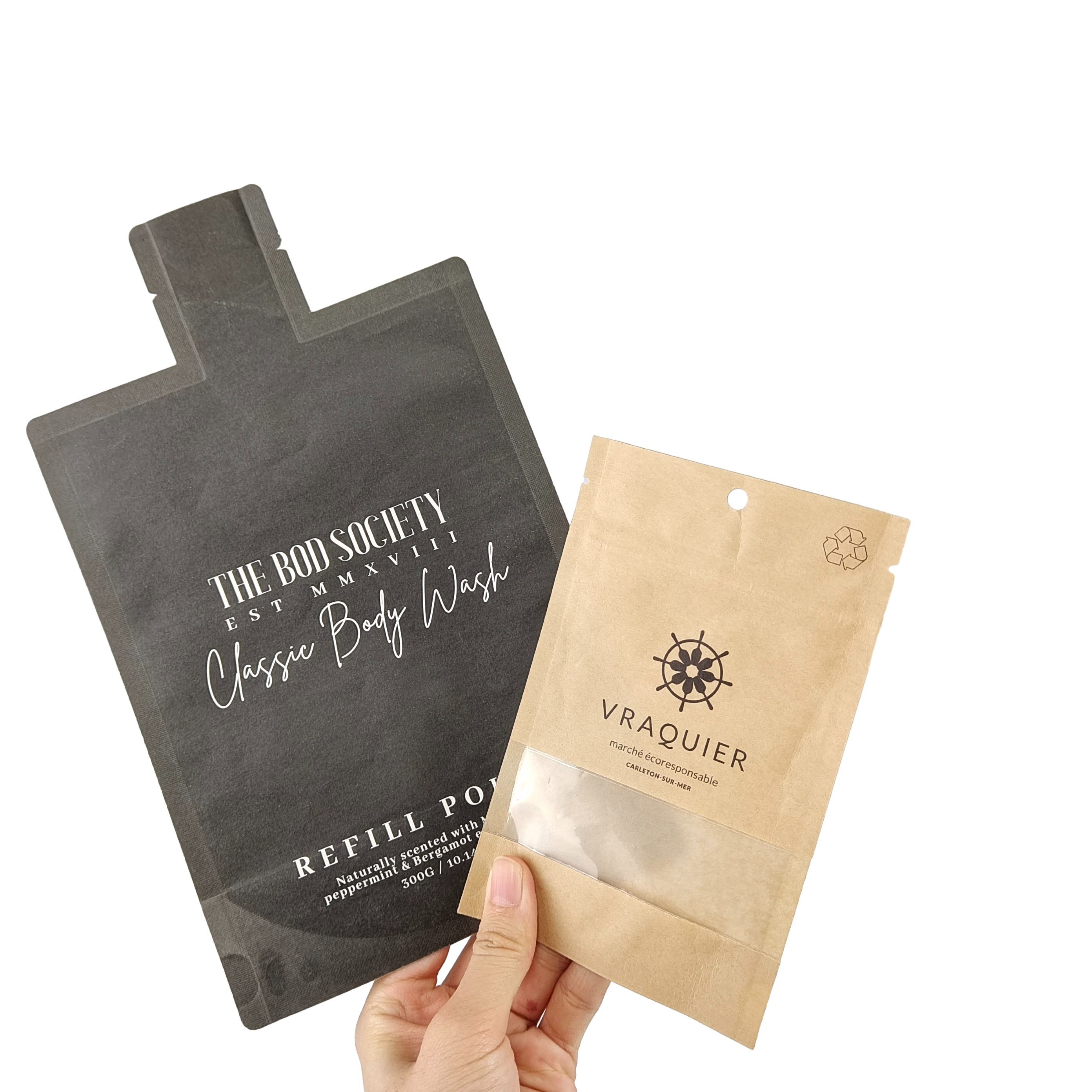 फ्लैट गंधरोधी धातु पन्नी अखरोट Mylar Heal सील बैग बैग फांसी छेद के साथ ठंढ खिड़की बनावट तीन पक्षीय सील बैग