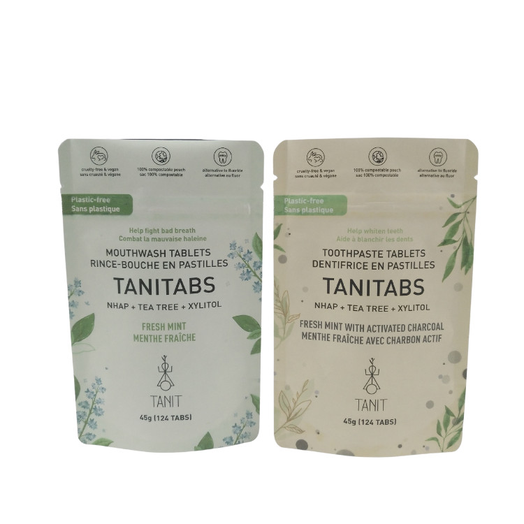 खाद्य पैकिंग के लिए बैग बायोडिग्रेडेबल स्टैंड अप प्लास्टिक ज़िपर एल्यूमीनियम पन्नी पैकेजिंग कस्टम मैट बैग बायोडिग्रेडेबल