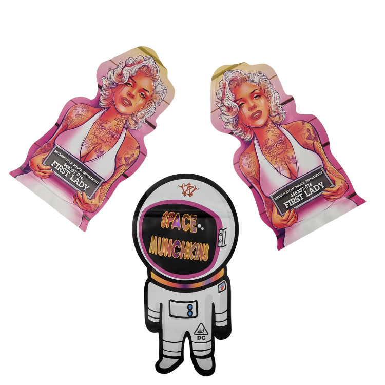 कस्टम प्रिंट आकार मिनी मायलर बैग 1g 3.5g 7g 14g 28g मशरूम बाल प्रतिरोधी गंध प्रतिरोधी नरम स्पर्श कैली पैक मायलर बैग